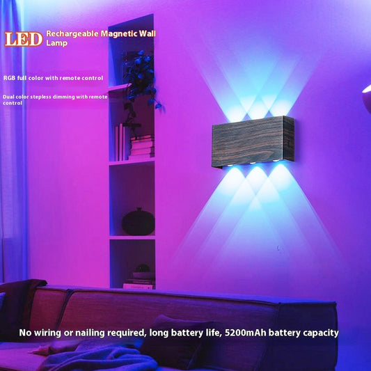 Led Charging Magnetic Suction Wall Lamp Touch Dimming With Remote Control