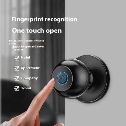 Round Ball Fingerprint Door Lock — With Backup Key