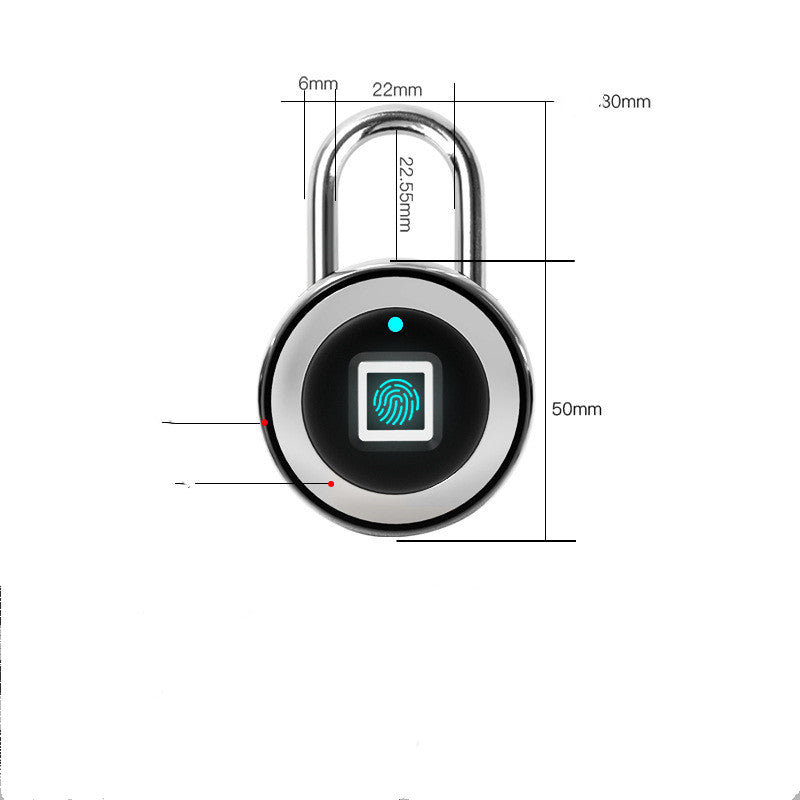 Fingerprint Padlock — Silver