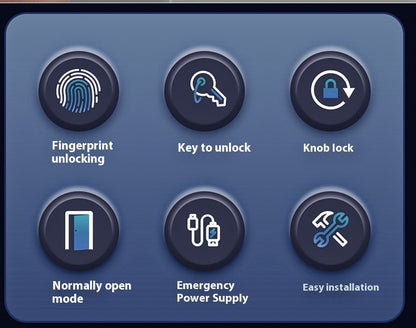 Round Ball Fingerprint Door Lock — With Backup Key