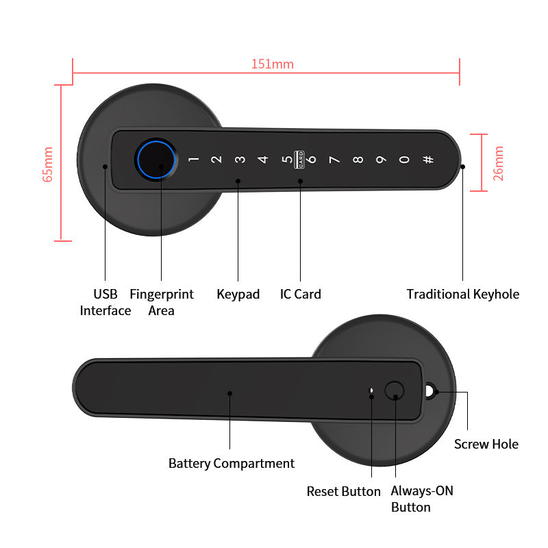 Bluetooth Smart Fingerprint Door Lock