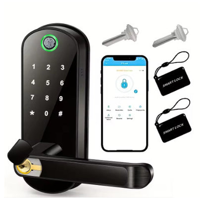 Zinc Alloy Fingerprint Door Lock — Left/Right Handle
