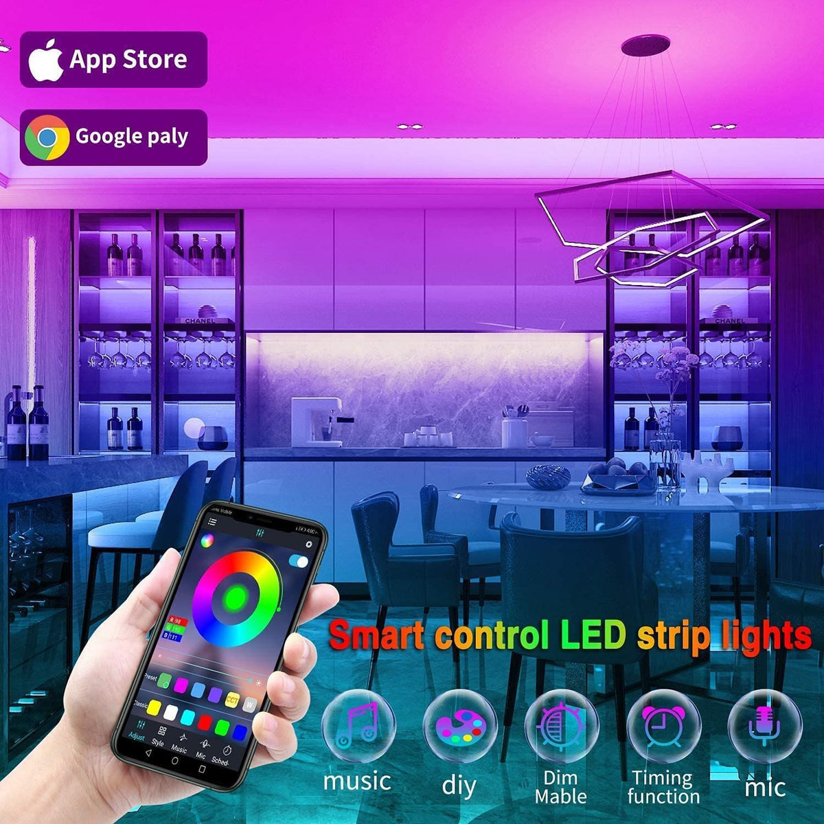 Bluetooth RGB LED Light Bar