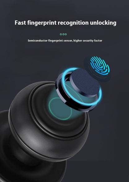 Round Ball Fingerprint Door Lock — With Backup Key
