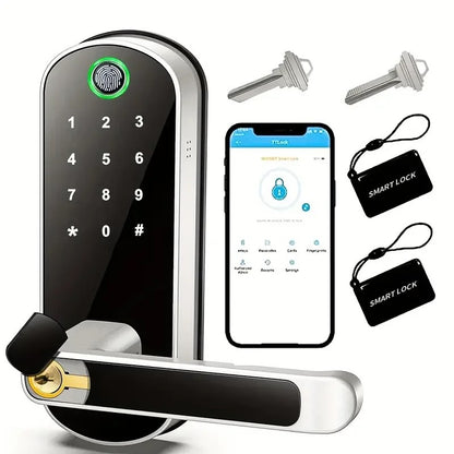 Zinc Alloy Fingerprint Door Lock — Left/Right Handle