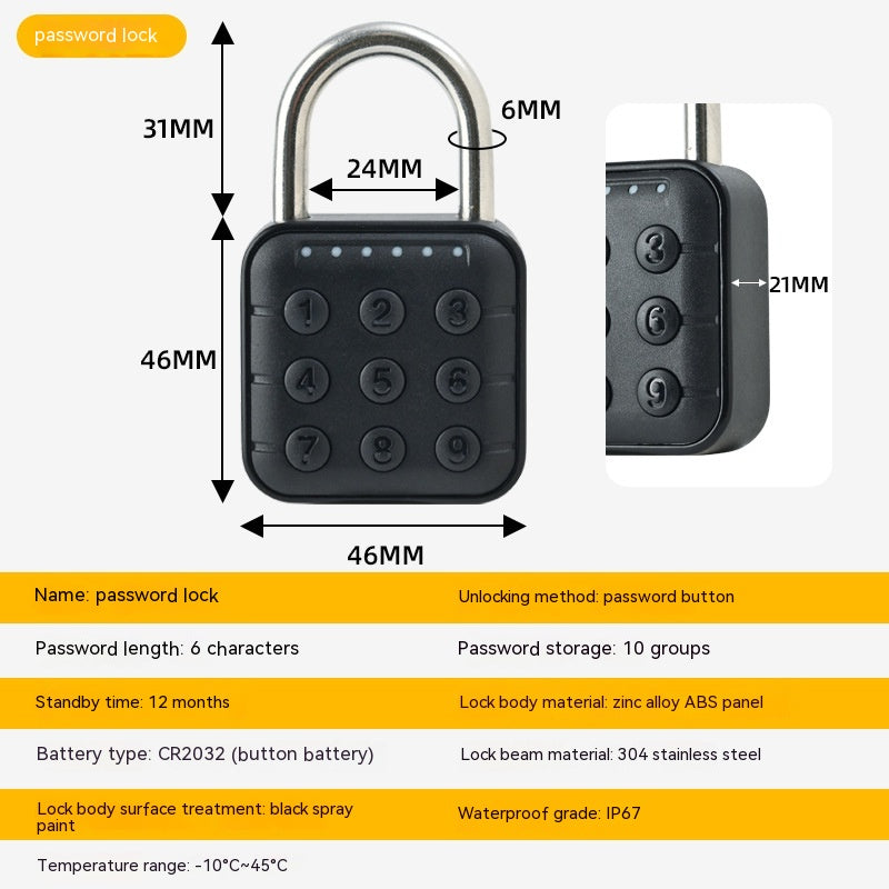 Fingerprint Padlock Waterproof Smart App Password Lock